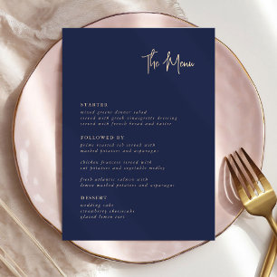 Modern Minimalist Wedding Menu Cards