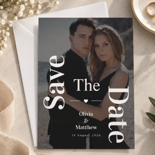 Modern Minimalist Wedding Overlay Photo Moody Save The Date