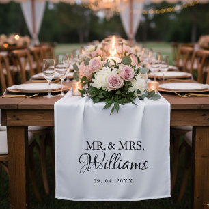 Modern Minimalist Wedding Personalised name Sign Tapestry