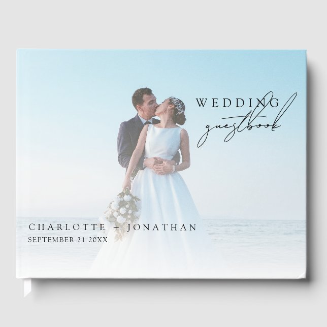 Modern Minimalist Wedding Photo Booth Guest Book (Front)