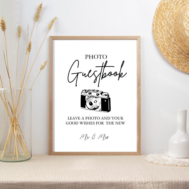 Modern Minimalist Wedding Photo Guestbook Sign (Creator Uploaded)