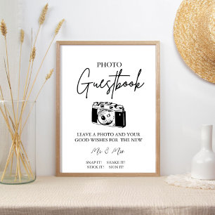 Modern Minimalist Wedding Photo Guestbook Sign