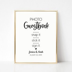 Modern Minimalist Wedding Photo Guestbook Sign