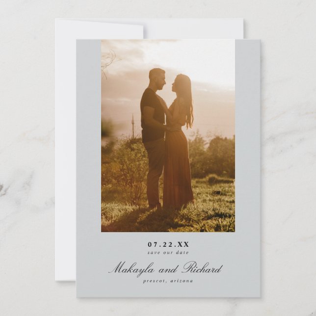 Modern Minimalist Wedding Photo Save The Date (Front)