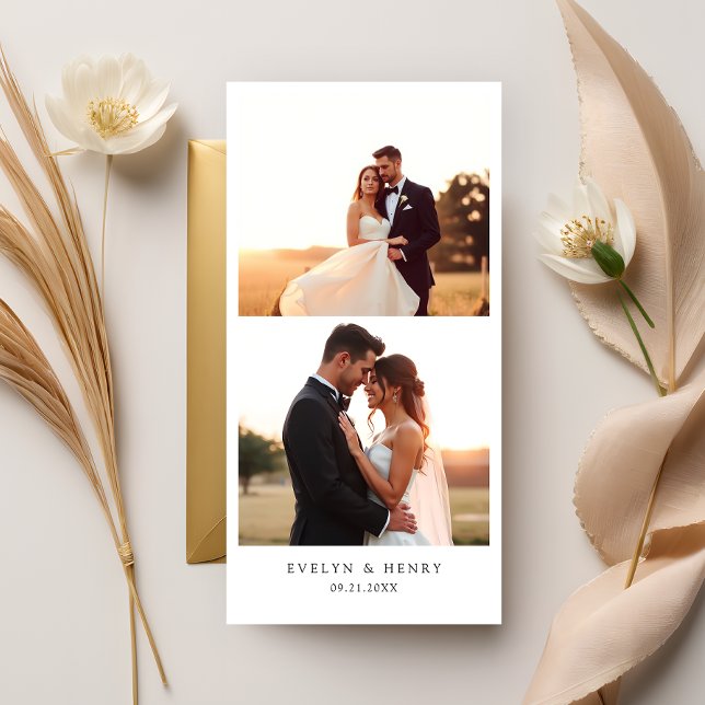 Modern Minimalist Wedding Photo Thank You Card (Creator Uploaded)