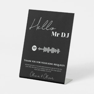 Modern minimalist wedding playlist sign