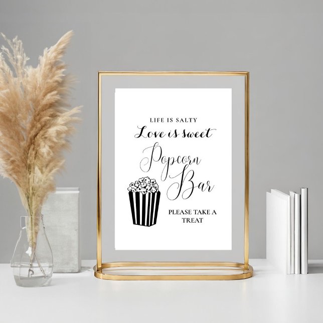 Modern Minimalist Wedding Popcorn Bar Sign (Creator Uploaded)