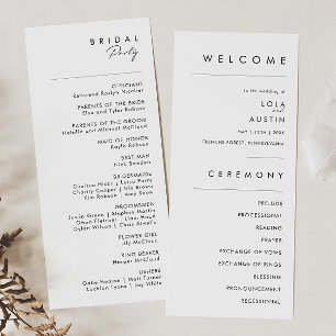 Modern Minimalist Wedding Program
