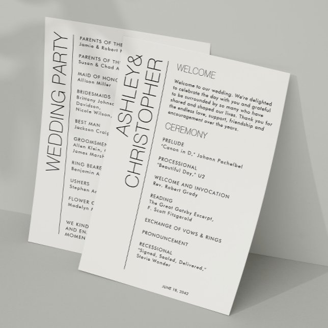 Modern Minimalist Wedding Program (Creator Uploaded)
