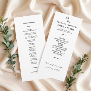 Modern Minimalist Wedding Program 
