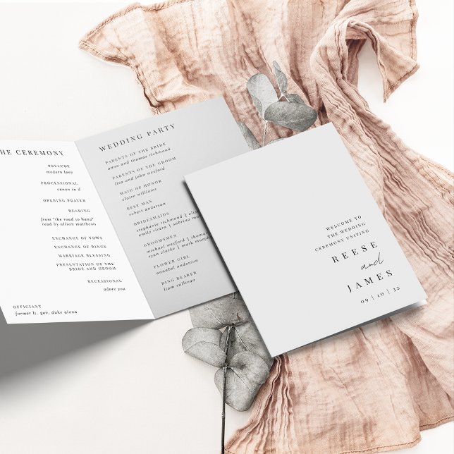 Modern Minimalist Wedding Program (Creator Uploaded)