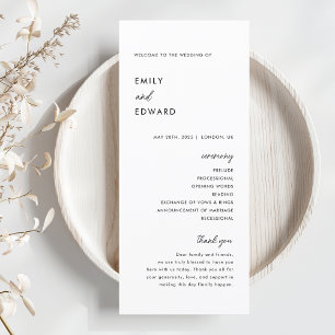Modern Minimalist Wedding Program
