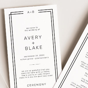 Modern Minimalist Wedding Program / AVERY