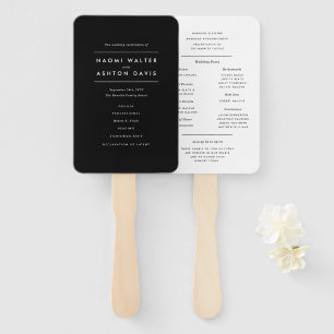 Modern Minimalist Wedding Program Hand Fan