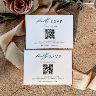 Modern Minimalist Wedding QR Code Response Card