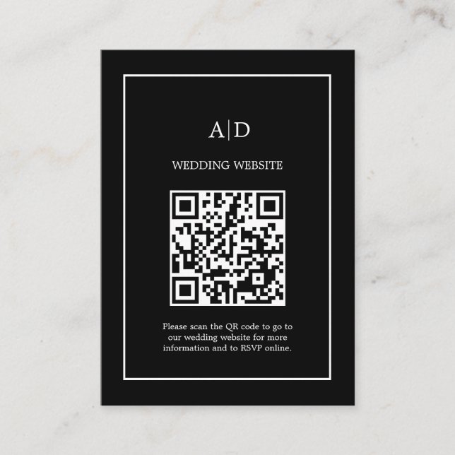 Modern Minimalist Wedding Qr Code Wedding Enclosure Card (Front)