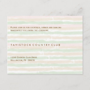 Modern Minimalist Wedding Reception Card