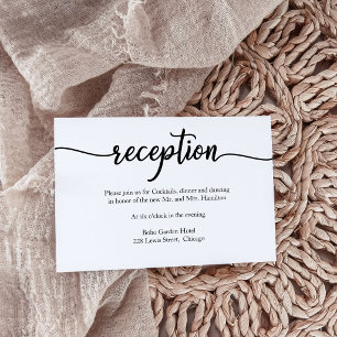 Modern Minimalist Wedding Reception Card