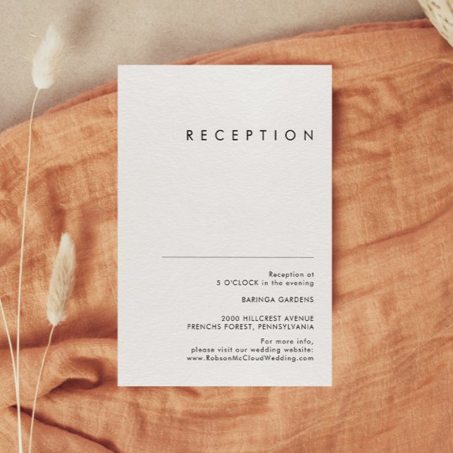Modern Minimalist Wedding Reception Card (Creator Uploaded)