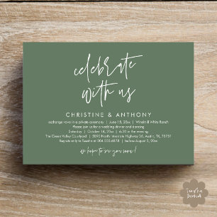 Modern Minimalist Wedding Reception Dinner Invitation
