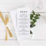 Modern Minimalist Wedding Reception Menu<br><div class="desc">This is an modern wedding menu featuring minimalist layout and unique font. All colours are editable. // For matching designs, search "HARLOW" in the Sincerely By Nicole Zazzle store. * If you like this design but don't see it available for something you are looking for, please reach out to me...</div>