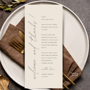 Modern Minimalist Wedding Reception Thank You Card