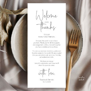 Modern Minimalist Wedding Reception Thank You Card
