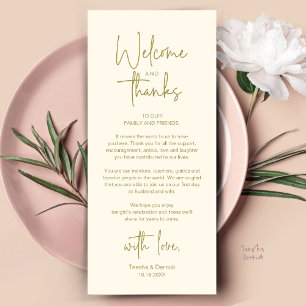 Modern Minimalist Wedding Reception Thank You Card