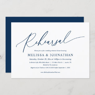 Modern Minimalist, Wedding Rehearsal and Dinner In Invitation