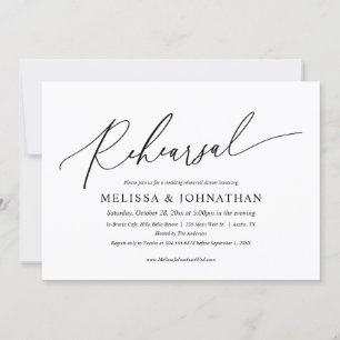 Modern Minimalist, Wedding Rehearsal and Dinner In Invitation