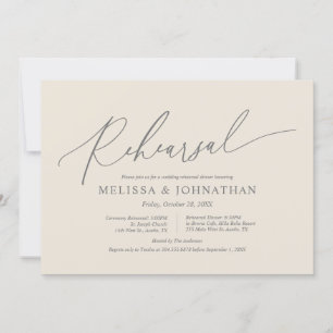 Modern Minimalist, Wedding Rehearsal and Dinner In Invitation