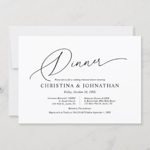 Modern Minimalist, Wedding Rehearsal and Dinner Invitation