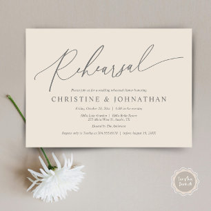 Modern Minimalist, Wedding Rehearsal and Dinner Invitation