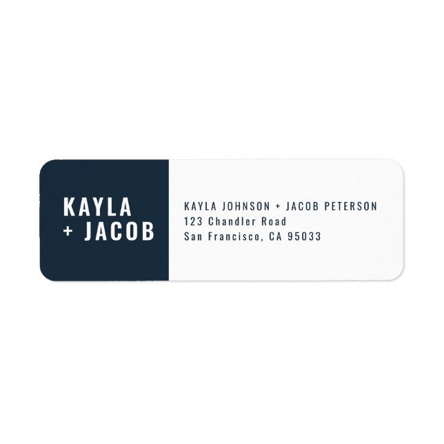 Modern + Minimalist Wedding Return Address Label (Front)