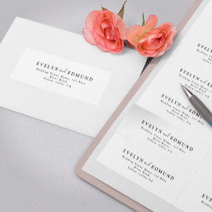 Modern Minimalist Wedding Return Address Label