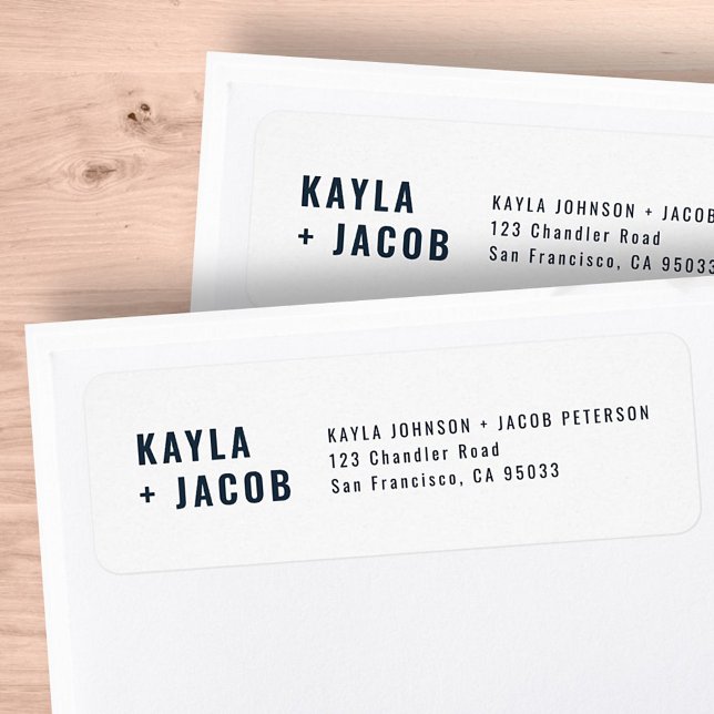 Modern + Minimalist Wedding Return Address Label (Creator Uploaded)