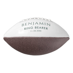 Modern Minimalist Wedding Ring Bearer Custom Football