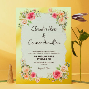 Modern & Minimalist Wedding Rose Gold Border Foil