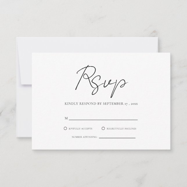 Modern Minimalist Wedding RSVP (Front)