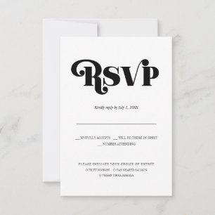 Modern Minimalist Wedding RSVP   70s Typography Announcement