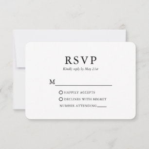 Modern Minimalist Wedding RSVP Card
