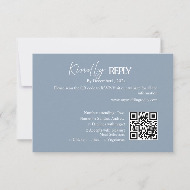 Modern Minimalist Wedding RSVP Card (Front)