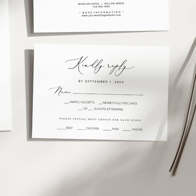 Modern Minimalist Wedding RSVP Card (Creator Uploaded)