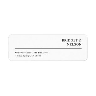 Modern Minimalist Wedding RSVP Return Address Label