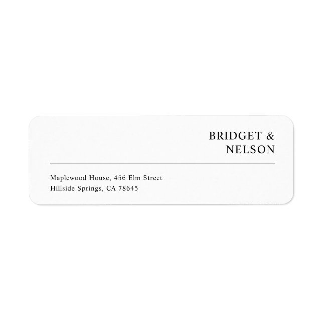 Modern Minimalist Wedding RSVP Return Address Label (Front)