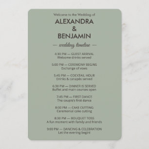 Modern Minimalist Wedding   Sage Green Timeless  Program