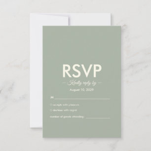 Modern Minimalist Wedding Sage Green Timeless RSVP Card