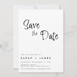 Modern Minimalist Wedding Save the Date Invitation
