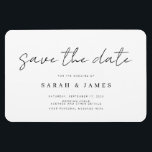 Modern Minimalist Wedding Save the Date Invitation Magnet<br><div class="desc">A simple modern save the date magnet. Personalise this minimalist black and white design to have your personal details and message.</div>