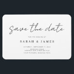 Modern Minimalist Wedding Save the Date Invitation Magnet<br><div class="desc">A simple modern save the date magnet. Personalise this minimalist black and white design to have your personal details and message.</div>